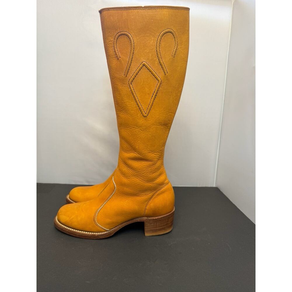 Vintage Frye Campus Boots 1970s Light Tan Size 7B Never Treated Excellent Cond. - Picture 6 of 16